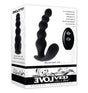 Evolved Bead Me Up Silicone Vibrating Anal Beads Black packaging showcasing design and features.