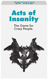 Acts Of Insanity Adult Party Card Game box design for crazy fun gatherings.