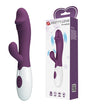 Pretty Love Snappy Rabbit Purple vibrator with packaging showcasing its G-spot and clitoral stimulation features.