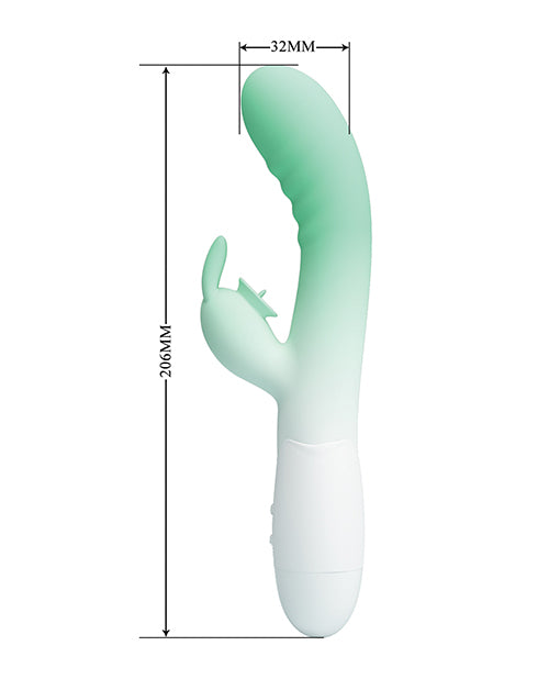 Pretty Love Cerberus Licking Rabbit Aqua Ombre, a slim silicone vibrator with multiple functions.