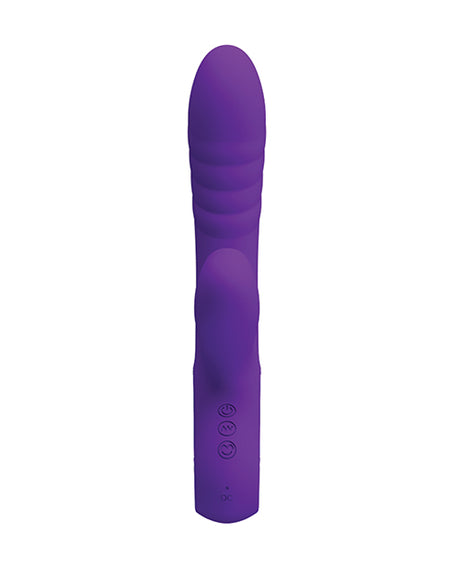 Pretty Love Jersey Sucking & Vibrating Rabbit Purple, a sleek purple vibrator with multiple pleasure settings.