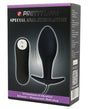 Pretty Love Vibrating Bulb Shaped Butt Plug Black packaging showcasing 12-function vibrator and sleek design.