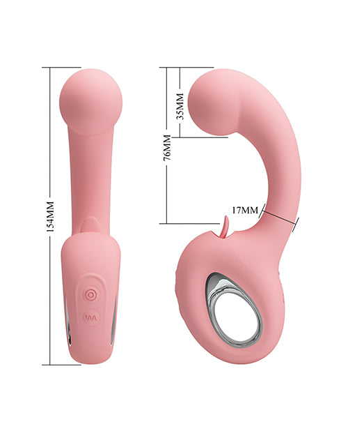 Pretty Love Extreme Series Powerful Vibration Erynnyes dual-stimulation rabbit vibrator with dimensions.