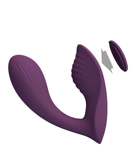 Pretty Love Franz Magnetic App-Controlled Panty Vibe Purple, a sleek magnetic vibrator designed for pleasure.
