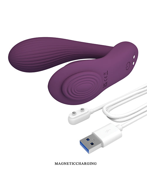 Pretty Love Franz Magnetic App-Controlled Panty Vibe Purple with magnetic charging cable.