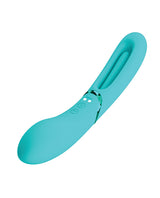 Pretty Love Romance Lexie Flapping Vibe Aqua in striking aqua finish, showcasing its smooth silicone design.