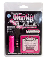 Ball and Chain Kinky Vibrations Adult Game packaging featuring a pink bullet and game cards with foreplay activities.
