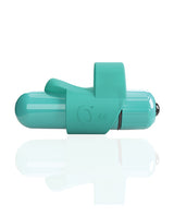 Screaming O 4B FingO Slim Finger Vibrator Kiwi in a stylish teal color, designed for targeted pleasure.