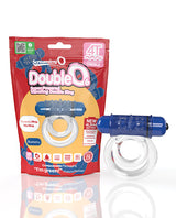 Screaming O 4T DoubleO 6 Vibrating Cock Ring Blueberry package and product image showcasing features.