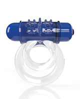 Screaming O 4T DoubleO 6 Vibrating Cock Ring Blueberry features dual vibrating rings for enhanced pleasure.