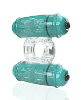 Screaming O 4T Double Wammy Vibrating Cock Ring Kiwi with dual motors and ticklers for enhanced pleasure.