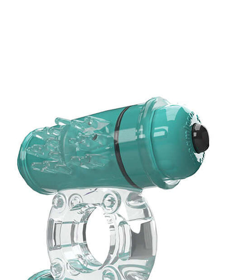 Screaming O 4T Double Wammy Vibrating Cock Ring Kiwi featuring dual motors and ticklers for enhanced pleasure.