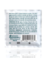 Dynamo Lube Water Based Formula Foil packet with usage instructions and safety information.
