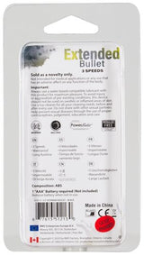 Power Bullet Breeze 3.5 Inch Bullet Vibrator Black packaging back with product details and instructions.