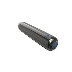 PowerBullet Bullet Point 4 Inch Bullet Vibrator Black in sleek design with button for adjustable vibrations.