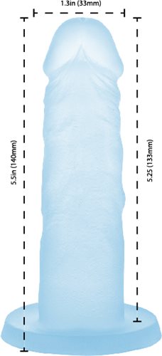 Addiction Cocktails 5.5 Inch Silicone Dong Blue Lagoon dimensions in a smooth blue design for versatile play.