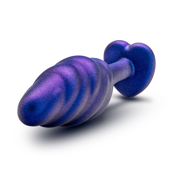 Anal Adventures Matrix Bumped Bling Plug Sapphire features a beautiful design in purple silicone with a heart-shaped base.