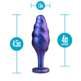 Anal Adventures Matrix Bumped Bling Plug Sapphire, silicone plug, 4.5in height, 4in insertable, tapered design for easy use.