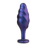 Anal Adventures Matrix Bumped Bling Plug Sapphire, a tapered silicone plug with textured sides for enhanced stimulation.