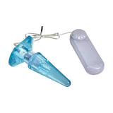 B Yours Anal Pleaser Vibrating Butt Plug Blue with controller for enhanced anal stimulation.