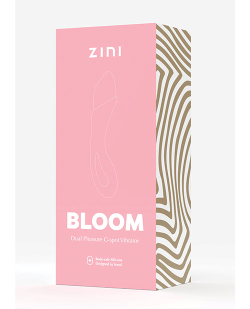 Zini Bloom Cherry Blossom G-Spot Vibrator packaging showcasing dual pleasure design and elegant branding.