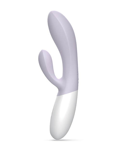 Zini Dew Dual Pleasure Rabbit Vibrator Purple showcasing its elegant design for internal and external stimulation.