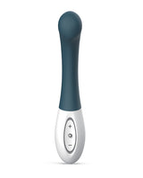 Zini Soon Blue Dual G-Spot Vibrator showcasing its ergonomic design and intuitive controls.