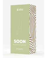 Zini Soon Blue Dual G-Spot Vibrator packaging showcasing its stylish design and features for pleasure.