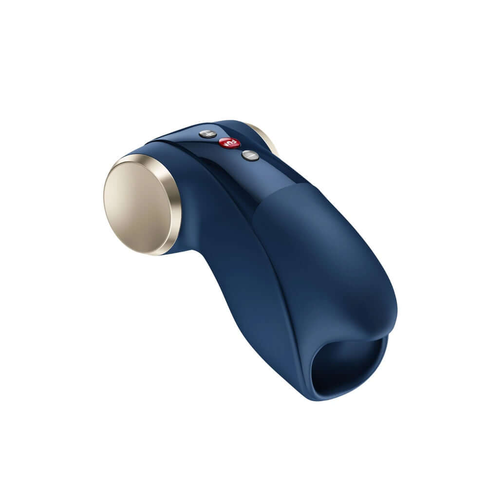 Fun Factory Cobra Libre II Vibrating Masturbator Night Blue design with tongue-like structure for hands-free stimulation.