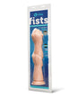 b-Vibe Fists 14.5 inch Fist-Style Realistic Dildo with Suction Cup in packaging on a white background.