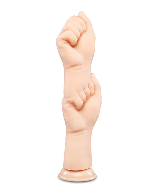 b-Vibe Fists 14.5 inch Fist-Style Realistic Dildo with Suction Cup shown in a standing position.