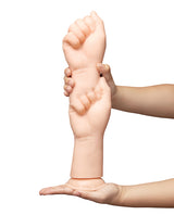 b-Vibe Fists 14.5 inch Fist-Style Realistic Dildo with Suction Cup displayed in a hand.
