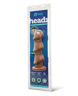 b-Vibe Headz 10.5 inch Multi-Bulb Dildo with Flared Base packaging showcasing its design and features.