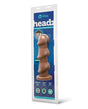 b-Vibe Headz 10.5 inch Multi-Bulb Dildo with Flared Base packaging showcasing its design and features.