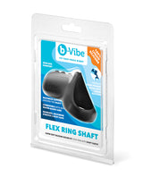 b-Vibe Flex Ring Shaft Silicone Cock Ring & Ball Stretcher packaging showcasing design and features