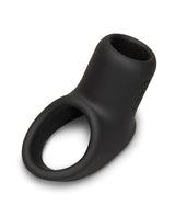 b-Vibe Flex Ring Shaft Silicone Cock Ring & Ball Stretcher in sleek black silicone design.