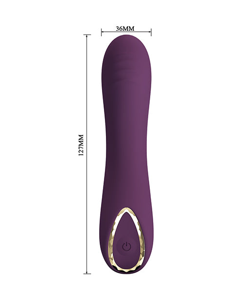 Pretty Love Extreme Series Powerful Vibration Lloyde vibrator in purple with dimensions 127MM x 36MM.