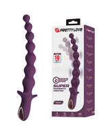 Pretty Love Extreme Series Powerful Vibration Rigdon 10-inch vibrating toy for anal stimulation, flexible silicone design.