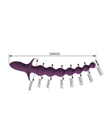 Pretty Love Extreme Series Powerful Vibration Rigdon 10-inch vibrating toy with beaded design and dimensions shown.