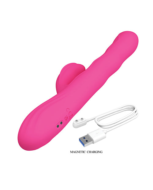 Pretty Love Winters Squiggle Vibrator Pink with magnetic charging cable for enhanced pleasure.