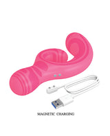 Pretty Love Verity Rabbit Vibrator Hot Pink with USB magnetic charging cable.