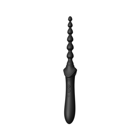 Obsidian Black Bess 2 Clitoral Massager with anal beads attachment, featuring 8 vibration modes and waterproof design.