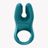 Fun Factory NOS Vibrating Cock Ring Green viewed from above, showcasing its design and functionality.
