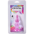 Crystal Jellies Novice Pop Plug 4 Inch Purple in packaging, perfect for beginner backdoor pleasure.
