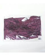 Coquette Lace Satin Underwire Chemise Mauve Plum displayed in packaging with warning label.