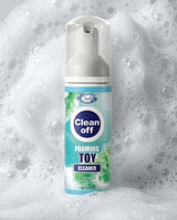 Cloud 9 Clean Off Foam And Toy Cleaner 7 Oz in foamy bubbles, ideal for cleaning intimate accessories.
