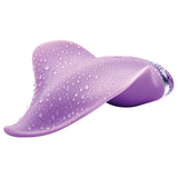 Clandestine Devices Mimic Rechargeable Vibrator Lilac with water droplets showcasing its sleek design.