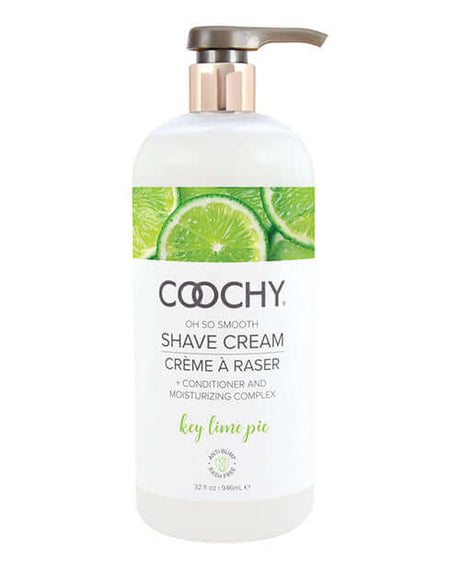 Coochy Shave Cream Key Lime Pie 12.5 Oz, smooth shave cream with moisturizing complex and jojoba seed oil.