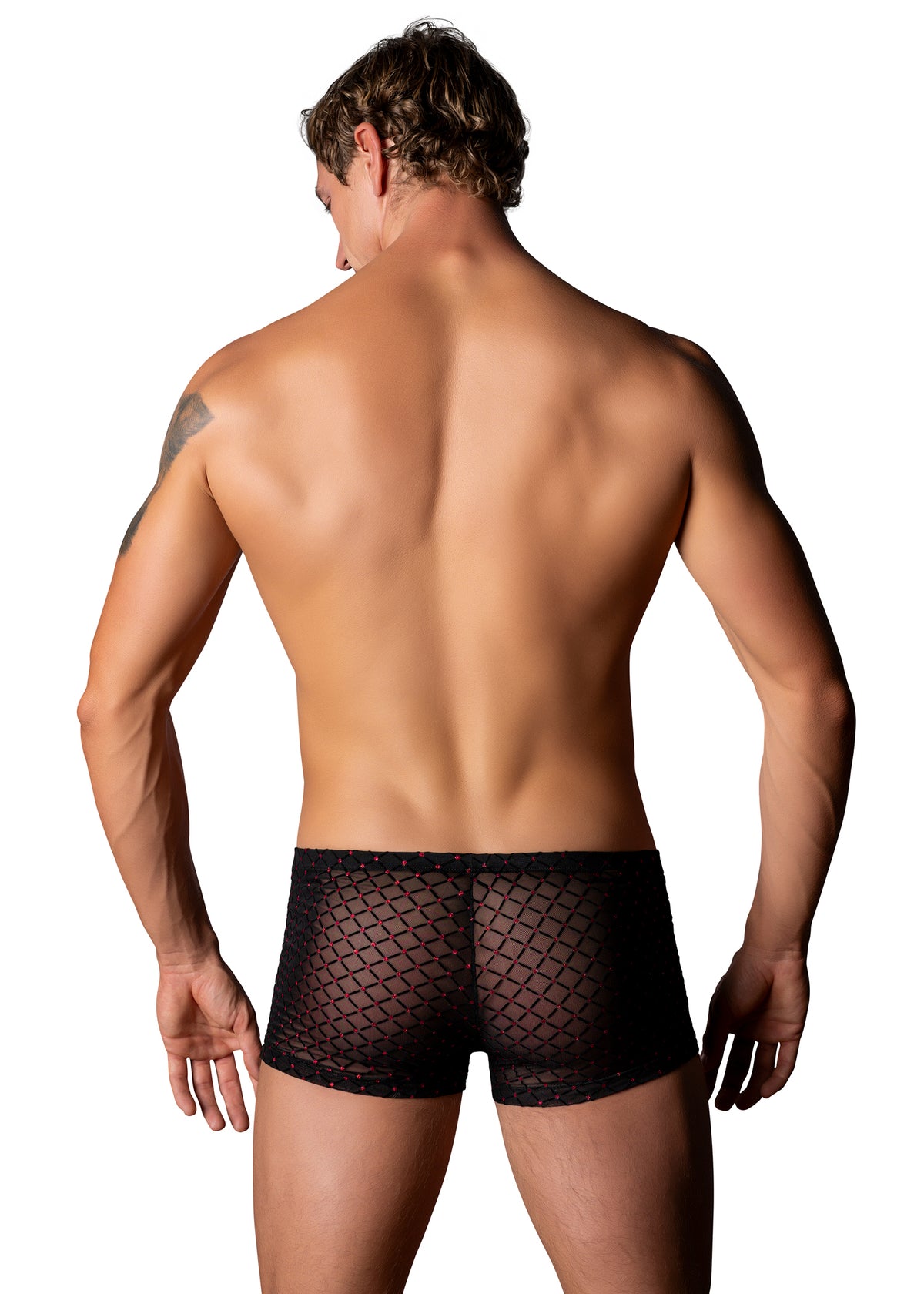 Widow Maker Mini Pouch Short Large Black men's lingerie rear view showcasing its design and fit.