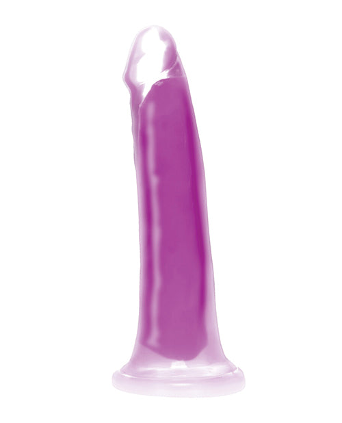 Curve Toys Lollicock 7 Inch Glow in the Dark Dildo Purple displayed with a luminous purple finish.